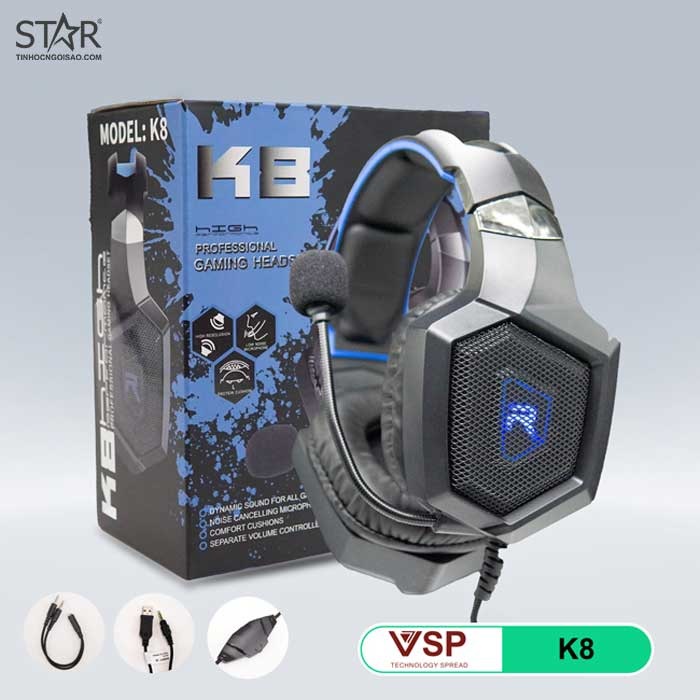 Tai Nghe VSP K8 LED Gaming - Hàng chính hãng