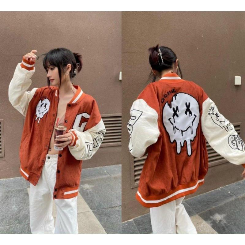 Áo Khóac nhung thêu Jacket Varsity Graffiti V3 shopanamy