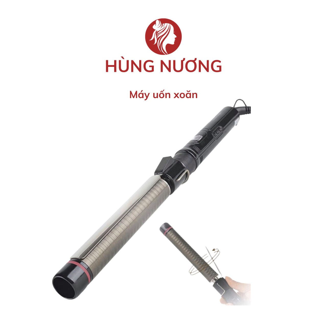 Máy Uốn Tóc Làm Xoăn Xoay 360 Độ,Dễ Sử Dụng, Siêu Bền, Máy Làm Xoăn Giả Phù Hợp Mọi Chất Tóc