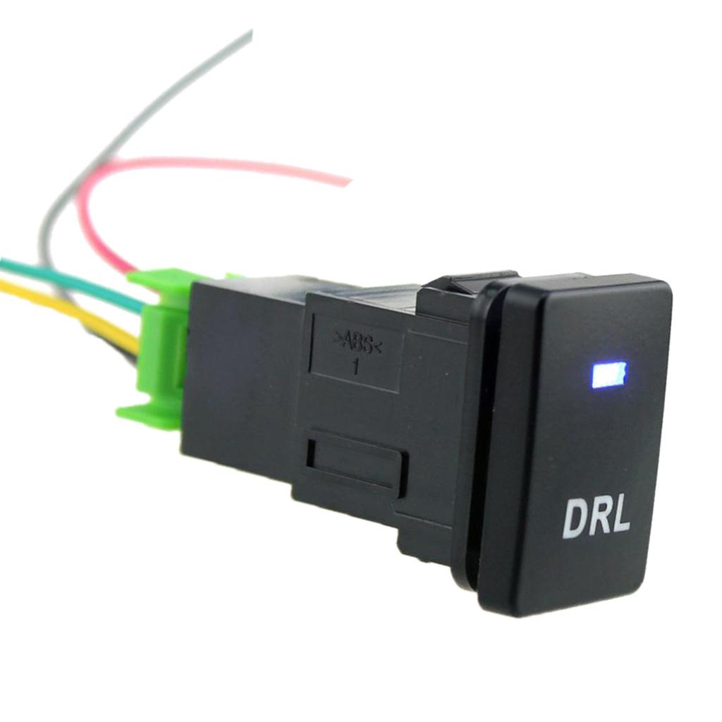 4 Cực Nút Ấn Công Tắc Đèn LED Màu Xanh Dương Với Đèn LED DRL Hoa Văn Cho Xe Toyota Camry