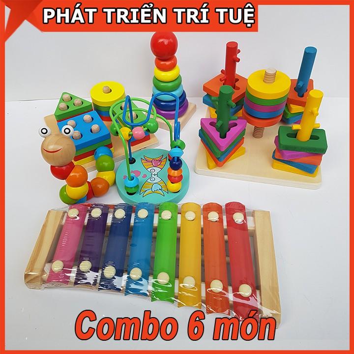 Đồ Chơi Cho Bé Đồ Chơi Gỗ Phát Triển Trí Tuệ Bé Vừa Chơi Vừa Học - Tùy Chọn Combo