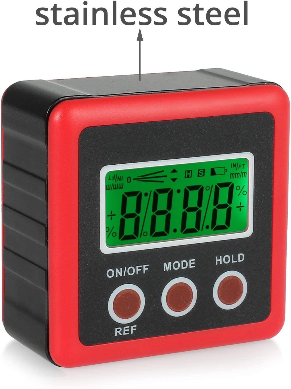 Máy đo góc Máy đo góc Màn hình LCD kỹ thuật số Máy đo góc kỹ thuật số Trường hợp Máy đo độ nghiêng Máy đo độ nghiêng không thấm nước cho máy đo góc Xe làm việc