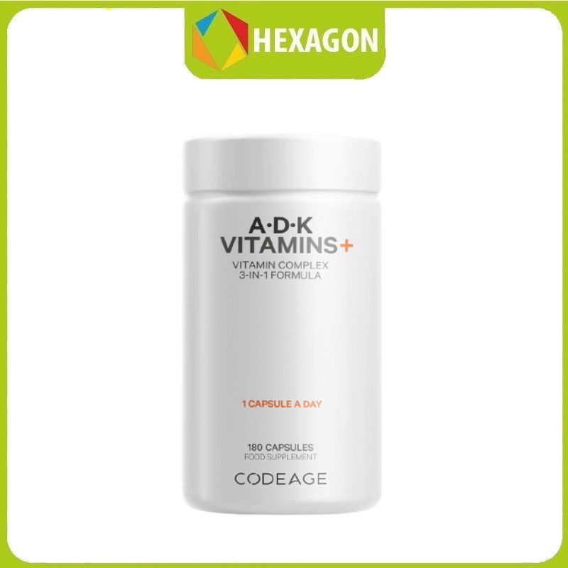 Viên uống vitamin tổng hợp CodeAge - ADK VITAMINS 180 viên - bổ sung vitamin A, D,K