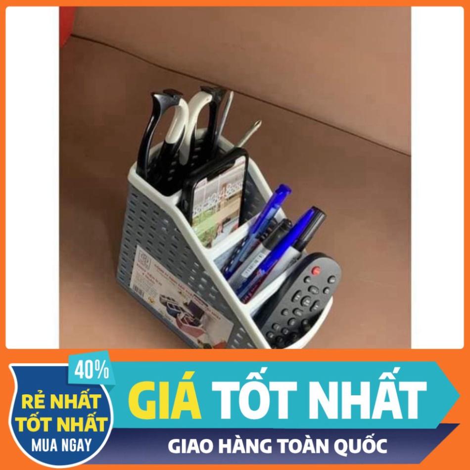 Khay Nhựa Tiện Ích 4 Ngăn Việt Nhật Ống đựng bút để bàn Hộp lưu trữ văn phòng phẩm kiểu dáng đơn giản