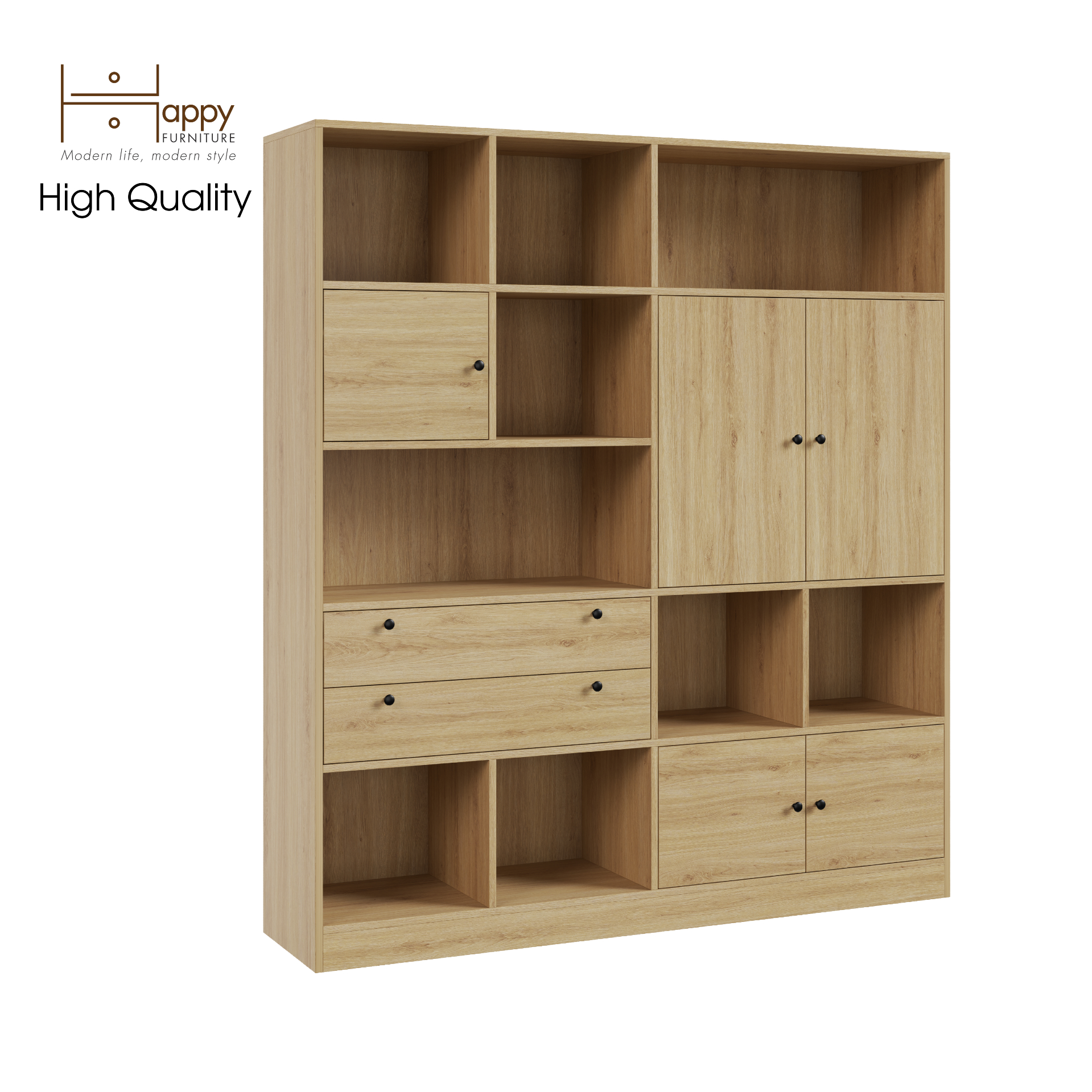 [Happy Home Furniture] CATY , Kệ sách nhiều ngăn - 1m6 x 1m8 ,  160cm x 38cm x 180cm (DxRxC), KSA_026