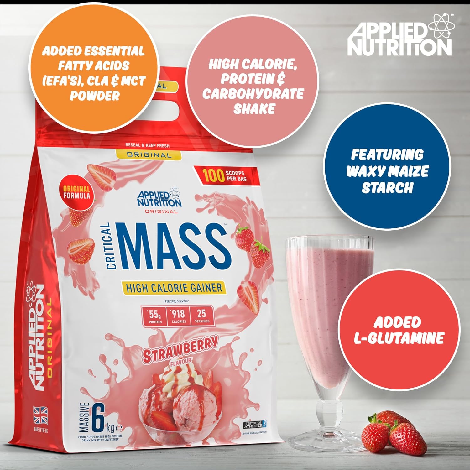 Original Critical Mass (6kg - 40 Servings) - Sữa Tăng Cân Nhanh Applied Nutrition