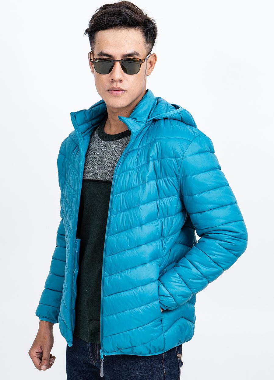 Áo Jacket nam Novelty 03 lớp lông vũ màu xanh Coban NJKMMTMNLR1805344