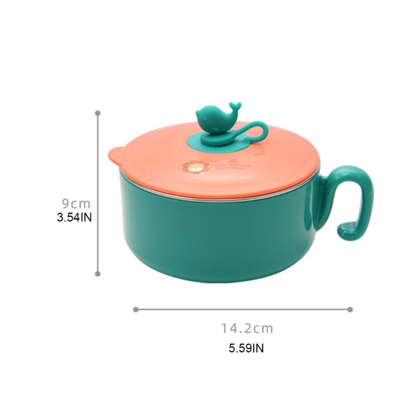 260Ml Cho Bé Inox Ống Hút Cách Nhiệt Bát Trẻ Em Bộ Đồ Ăn Hộp Đựng Thực Phẩm Có Nắp Đậy Trẻ Em Món Ăn