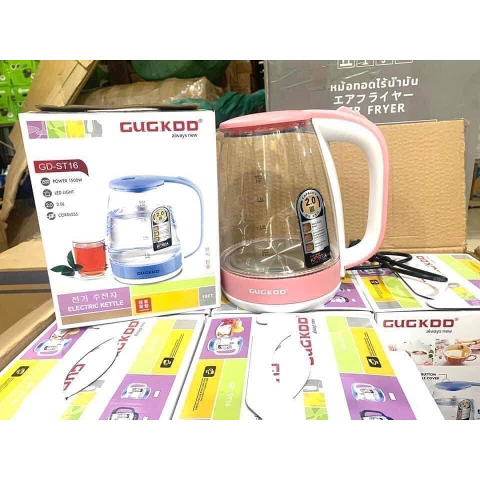 Ấm thủy tinh cooku có đèn báo vạch chia nước công suất 1500W