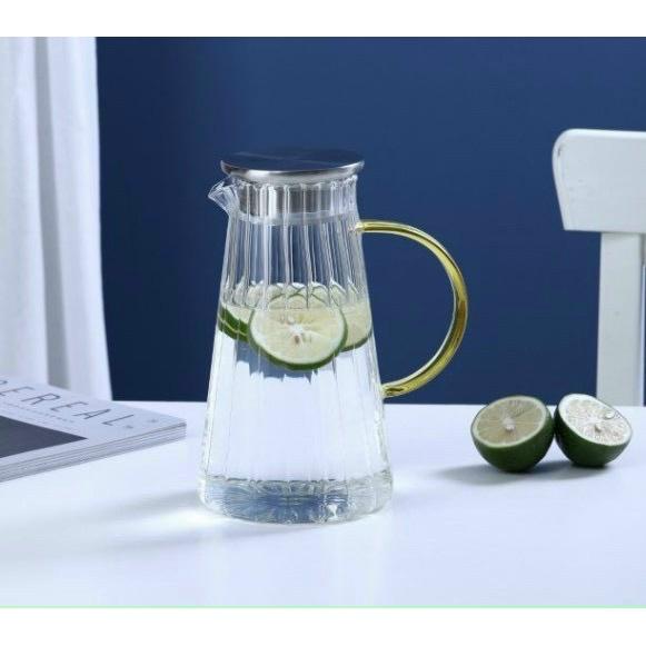 BÌNH NƯỚC THỦY TINH NẮP INOX
