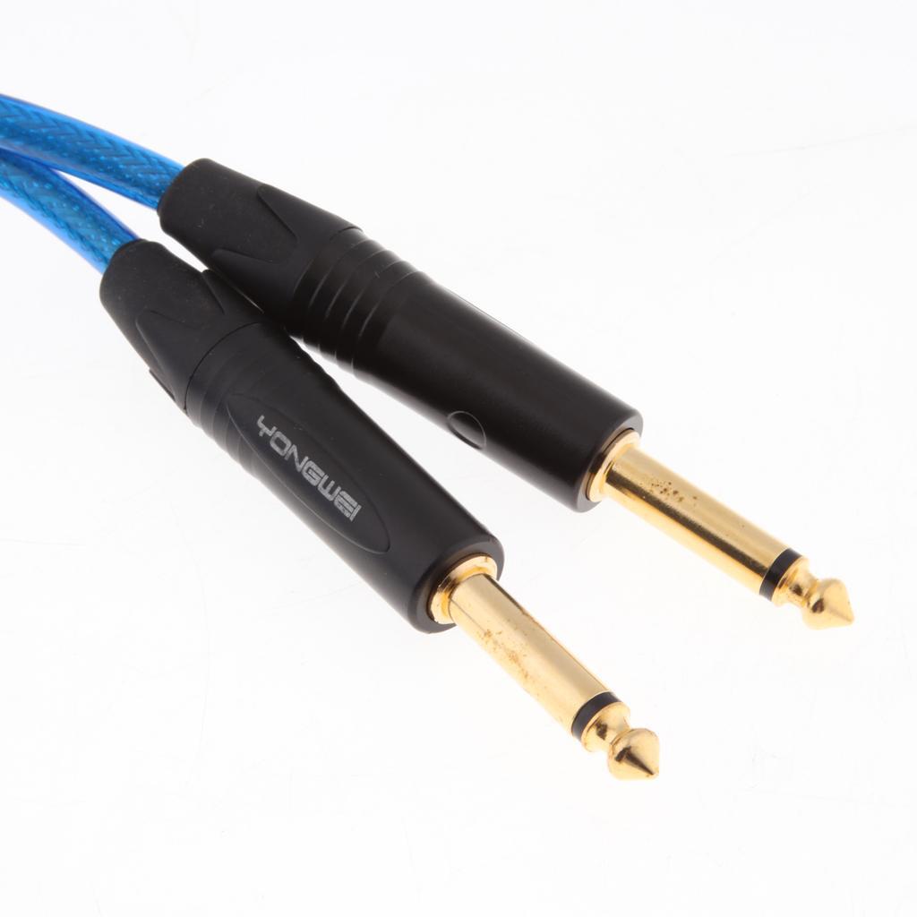 1.6FT 2 RCA Male to 2 6.35MM Stereo Audio Cable Gold-Plated for Speaker, AMP,