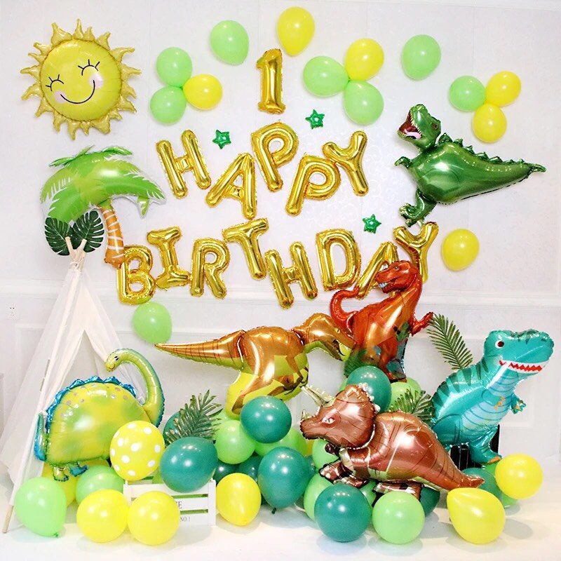 Set bong bóng trang trí thôi nôi đẹp 1 year birthday Tnoi03