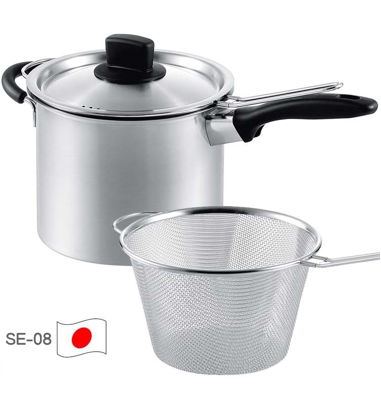 Combo 02 Bộ nồi lửng 2in1 hấp/ luộc inox có tay cầm Tsubame ( 18cm &amp; 22cm ) sử dụng được trên mọi loại bếp - Hàng nội địa Nhật Bản