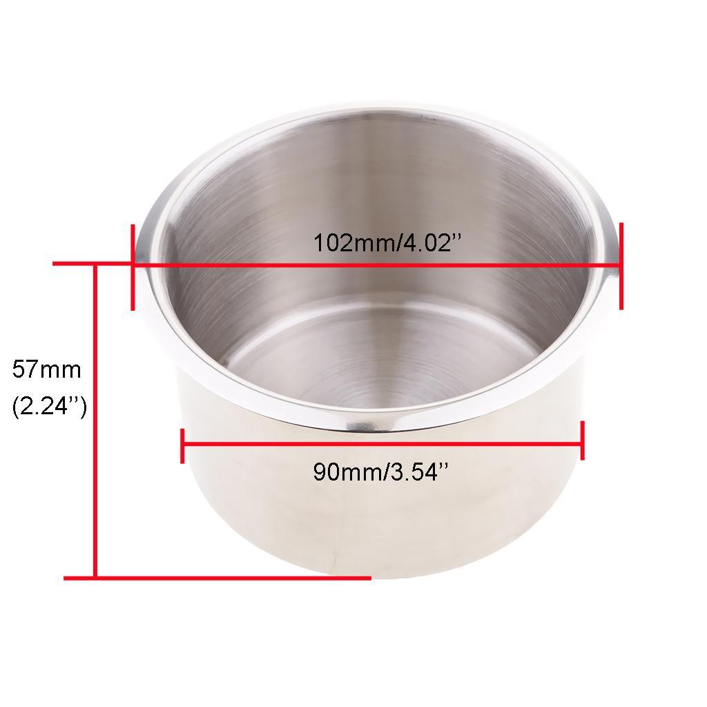 2 Pcs Universal Stainless Steel Cup Drink Holder for Marine Boat RV Camper
