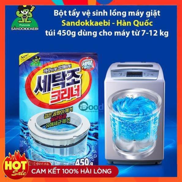 Bột tẩy lồng giặt Hàn Quốc 450gr , Bột vệ sinh lồng máy giặt Hàn Quốc