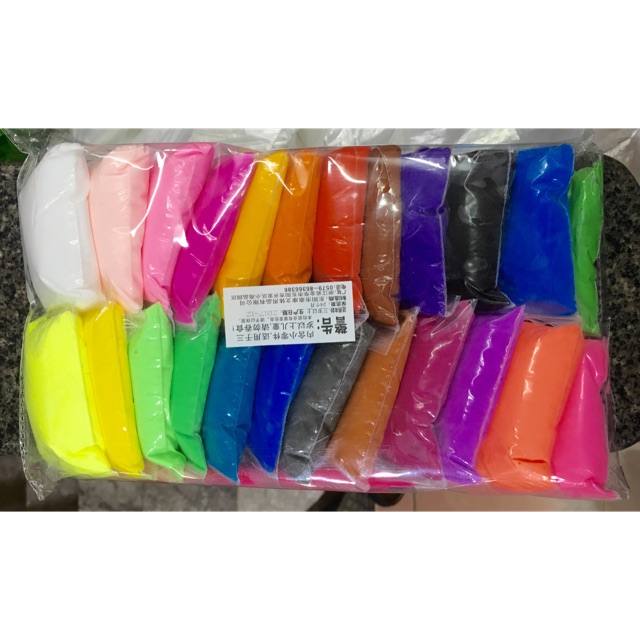 Hình ảnh Đất sét nặn soft clay nguyên liệu làm slime loại 24 gói màu khác nhau 