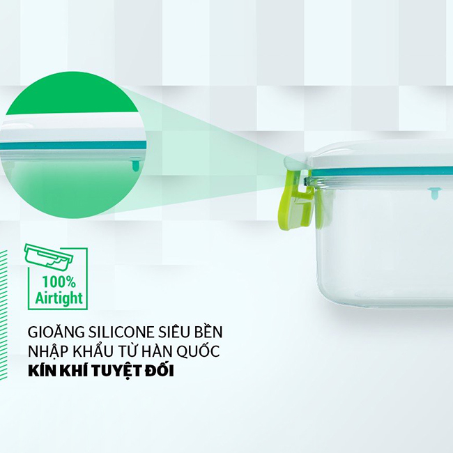 Bộ 4 Hộp Bảo Quản Thực Phẩm Thông Minh Sunhouse Tặng Bộ Rổ Biozone - KB-SM4S01R