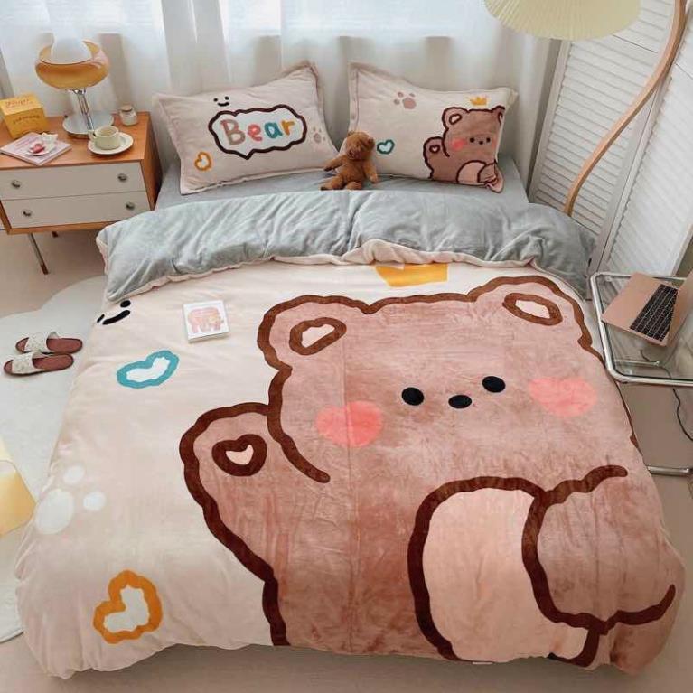 Bộ chăn ga gối nhung tuyết mịn nhiều mẫu mã đa dạng