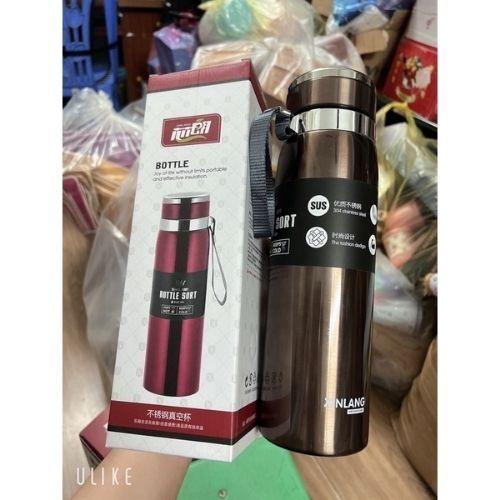 Bình giữ nhiệt inox 304 2 lớp chân không cách nhiệt xinlang bottle sort chính hãng màu sắc trơn sáng sang trọng tiện lợ