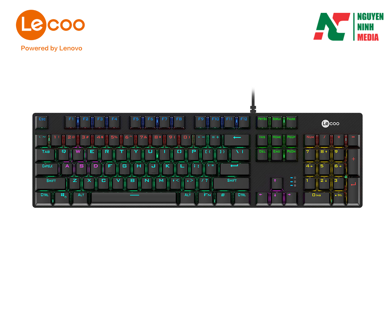 Bàn Phím Cơ Gaming Lenovo Lecoo KG1101 Mutil LED - Hàng Chính Hãng