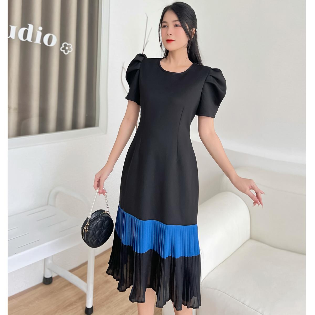 Đầm suôn phối dập li MS09 - Lady Fashion