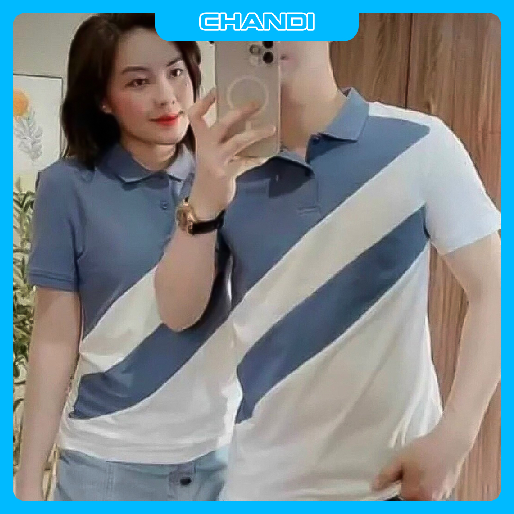 Áo Thun Polo Cặp Nam Nữ Tay Ngắn Unisex thương hiệu Chandi thiết kế cố bẻ thêu không bong tróc khi giặt PLN32