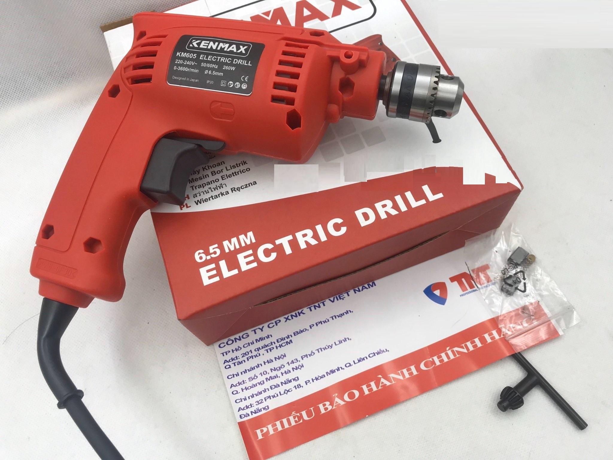 MÁY KHOAN 260W 6,5MM KENMAX KM605- HÀNG CHÍNH HÃNG