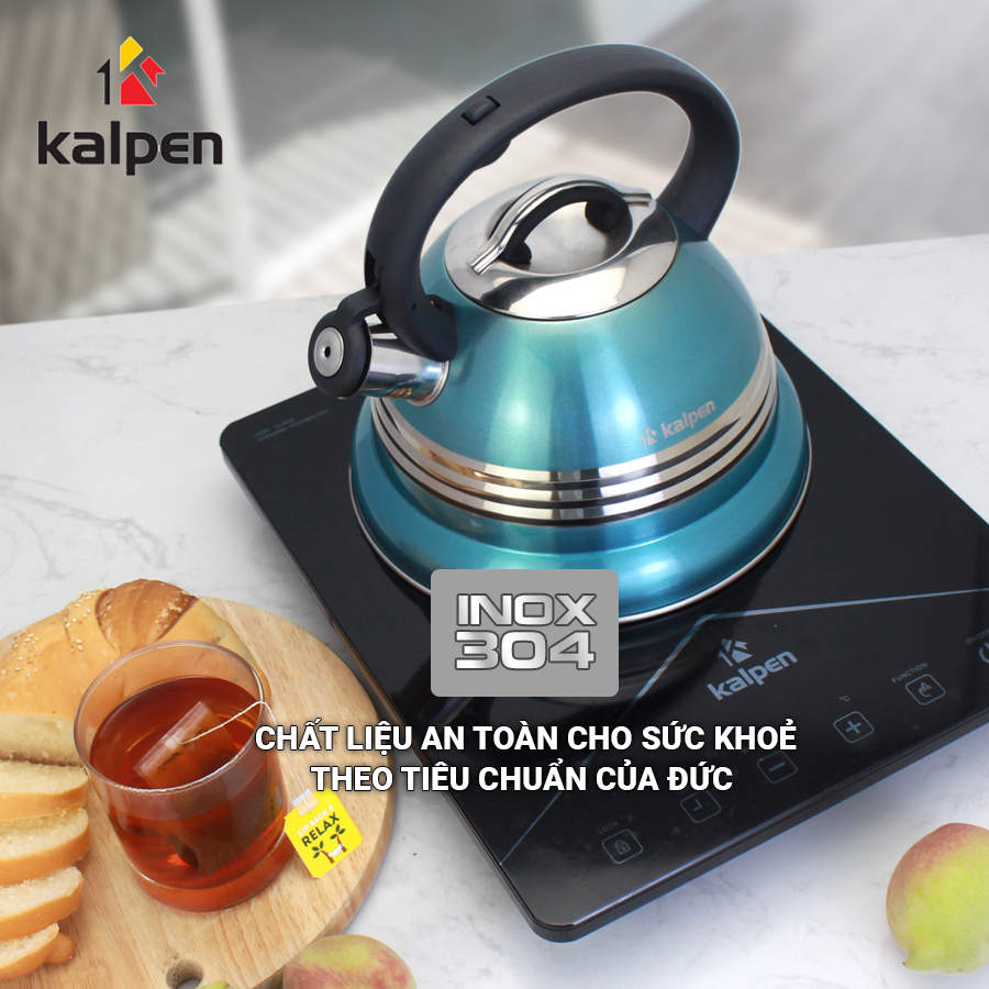 Ấm đun nước Inox 304 cao cấp Kalpen KK01 dung tích 3L dùng bếp từ chuẩn Đức - Hàng chính hãng