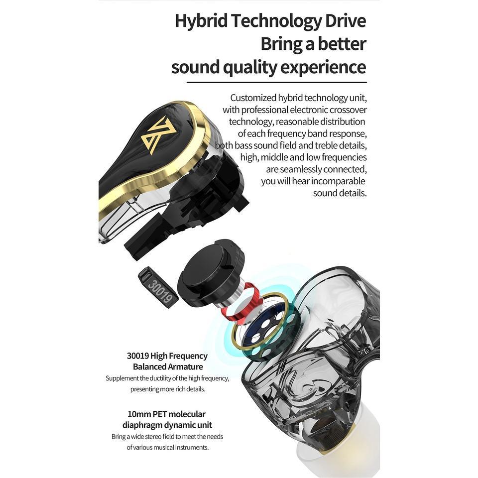 Tai nghe nhét tai KZ SK10 PRO bluetooth 5.2 không dây giảm tiếng ồn TWS QCC3040 APTX HiFi chơi game thể thao Z1 PRO SKS