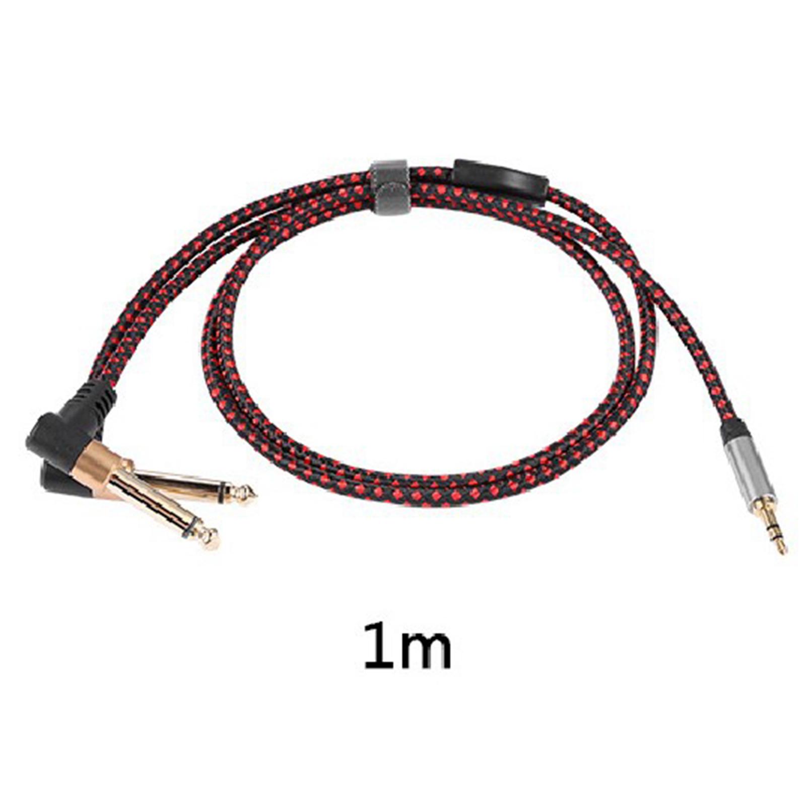 3.5 mm to 2 X 6.35 mm, Gold-Plated 3.5mm 1/8" TRS Male to Dual 6.35mm 1/4" TS Male Mono Audio Splitter Cable for Smartphone, Amplifiers