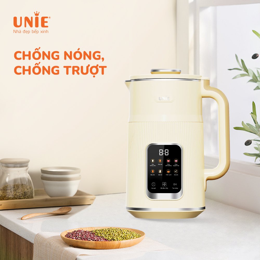 Máy làm sữa hạt UNIE UMB12 Dung tích 1200ml, công suất 1000w, Thiết kế mới thời thượng, chất liệu cao cấp đa tính năng xay nấu - hàng chính hãng