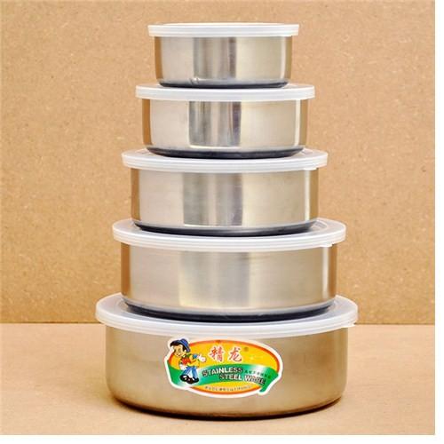 Combo 10 BỘ 5 BÁT INOX CÓ NẮP ĐẬY