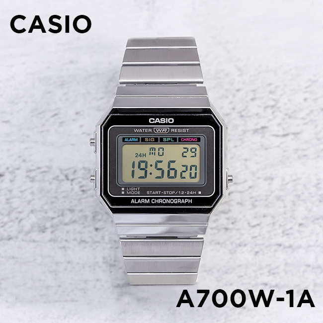 Đồng hồ unisex dây kim loại Casio Standard chính hãng A700W-1ADF