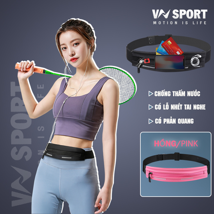 Túi đeo hông chạy bộ thời trang nam nữ VNSPORT - VNS027, Túi thiết kế gọn nhẹ chống thấm nước phù hợp cho các bộ môn thể thao và dã ngoại