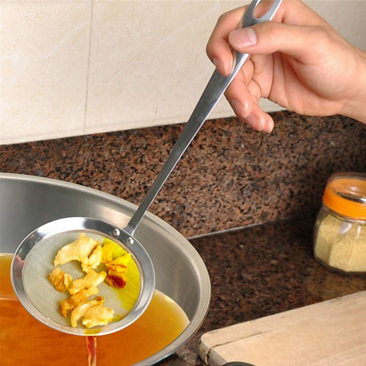 Dụng cụ lọc vớt bọt lọc dầu, hớt bọt, vợt vớt cặn bã inox