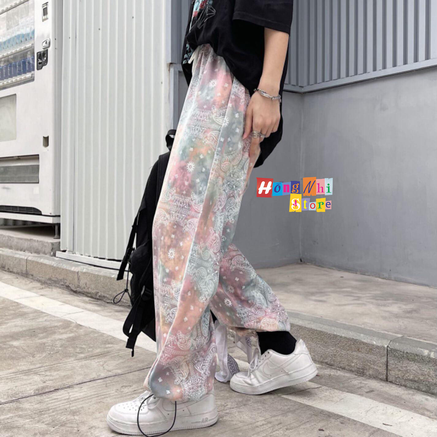 Quần Jogger 3D Hoa Tuyết Ulzzang Unisex Jogger Loang Màu Dây Rút Lai Ống Rộng V2 - MM