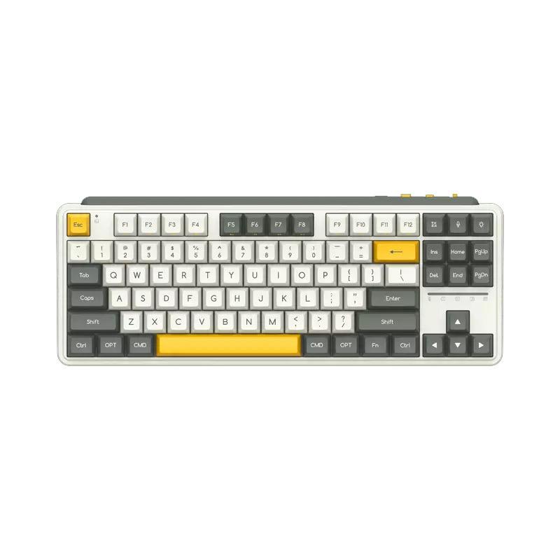 Ưu đãi đặc biệt Bàn phím nghệ thuật Xiaomi Youpin Miwu ba chế độ cơ học bluetooth không dây trục màu vàng pin lithium đèn nền màu 68 áp dụng