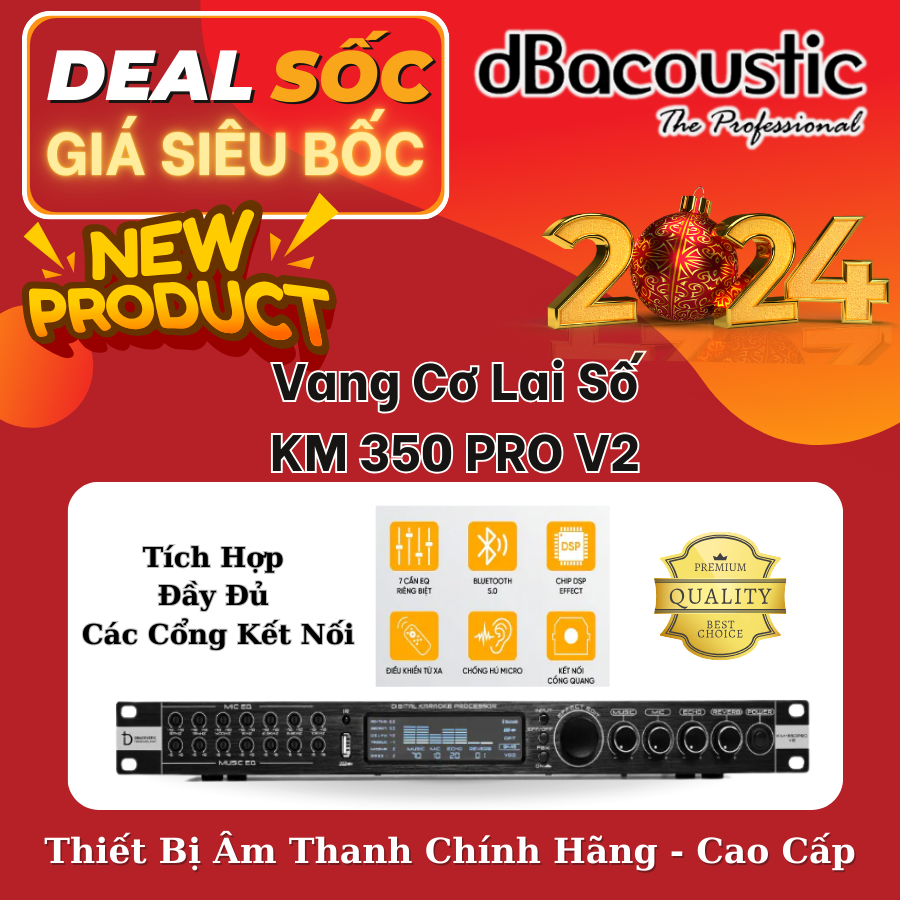 Vang cơ lai số dB Acoustic KM 350PRO V2 - Tặng 1 cặp dây canon - Hàng Chính Hãng