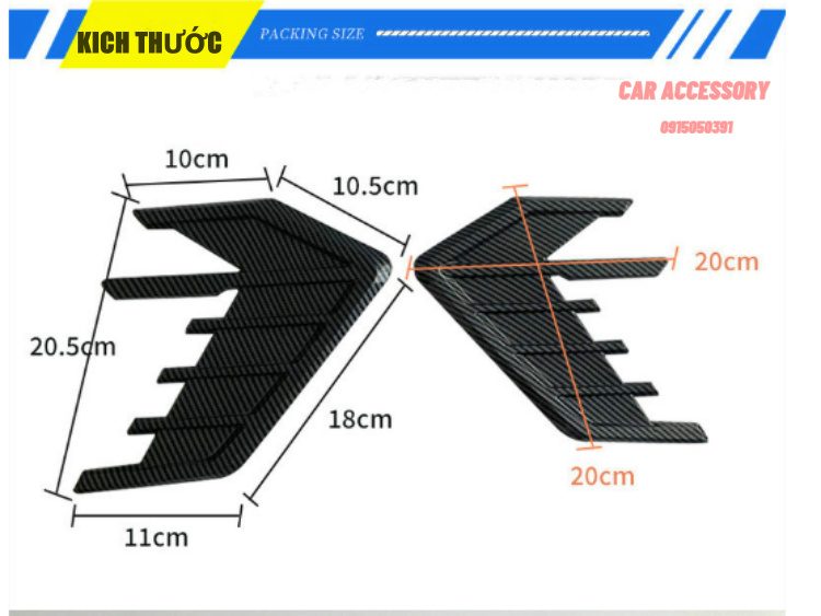 Ốp mang cá thể thao trang trí hông xe cá tính chất liệu TPU bền dẻo