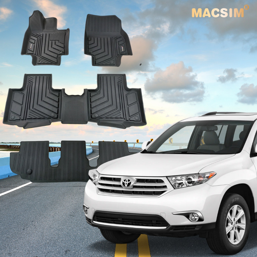 Thảm lót sàn xe ô tô Toyota HighLander 2020 tới nay, Nhãn hiệu Macsim chất liệu nhựa TPE đúc khuôn cao cấp