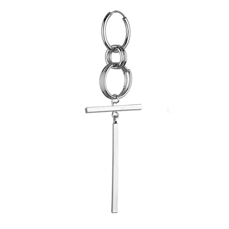 KPOP BTS V Bangtan Boys V Tassel Unisex Jewelry Silver Fan Ear Stud Earrings | Squishyvui