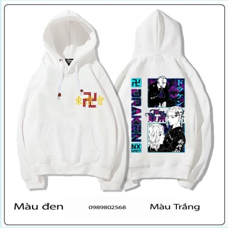 VIP TOP1 BST ÁO HOODIE HÌNH Anime TOKYO REVENGERS HÀNG ĐẸP 2 MÀU ĐEN TRẮNG