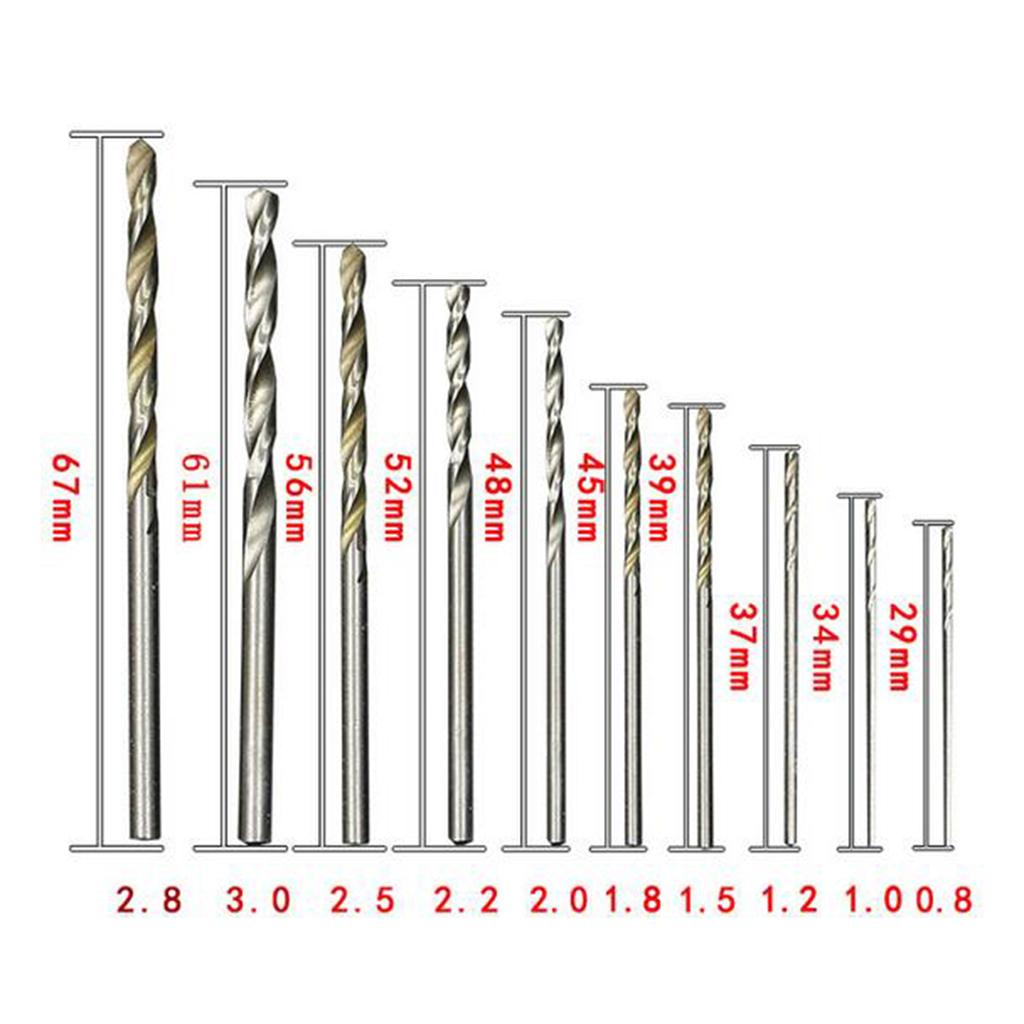 10 Piece Drill Bit Set In Plastic Case - HSS  Drill Bits For Hand Drill