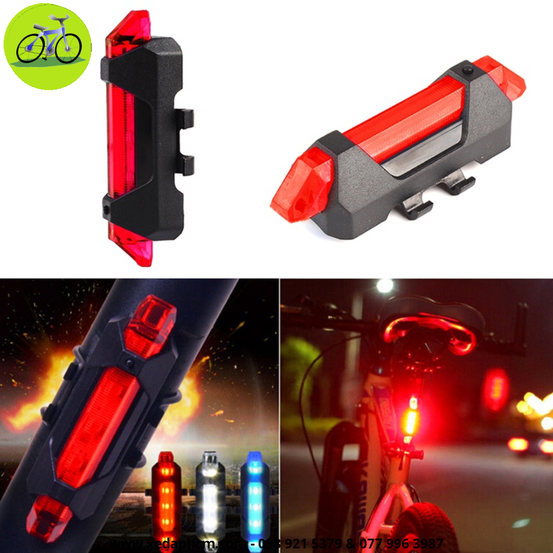 Đèn hậu xe đạp LED cảnh báo sáng đỏ sạc USB NQY