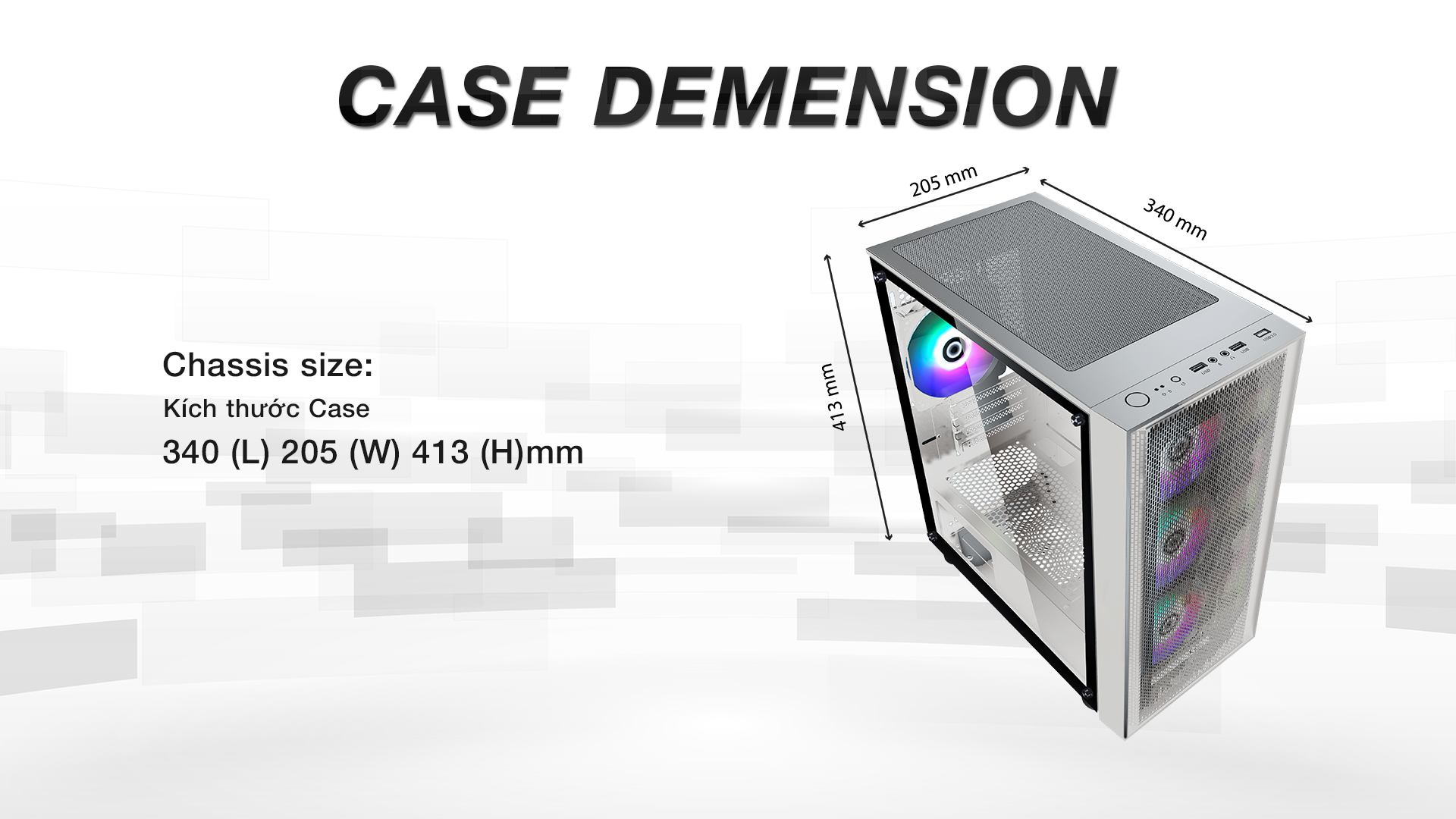 Case Gaming VSP HA01 Mini Tower - Màu Trắng - NTH - Hàng Nhập Khẩu