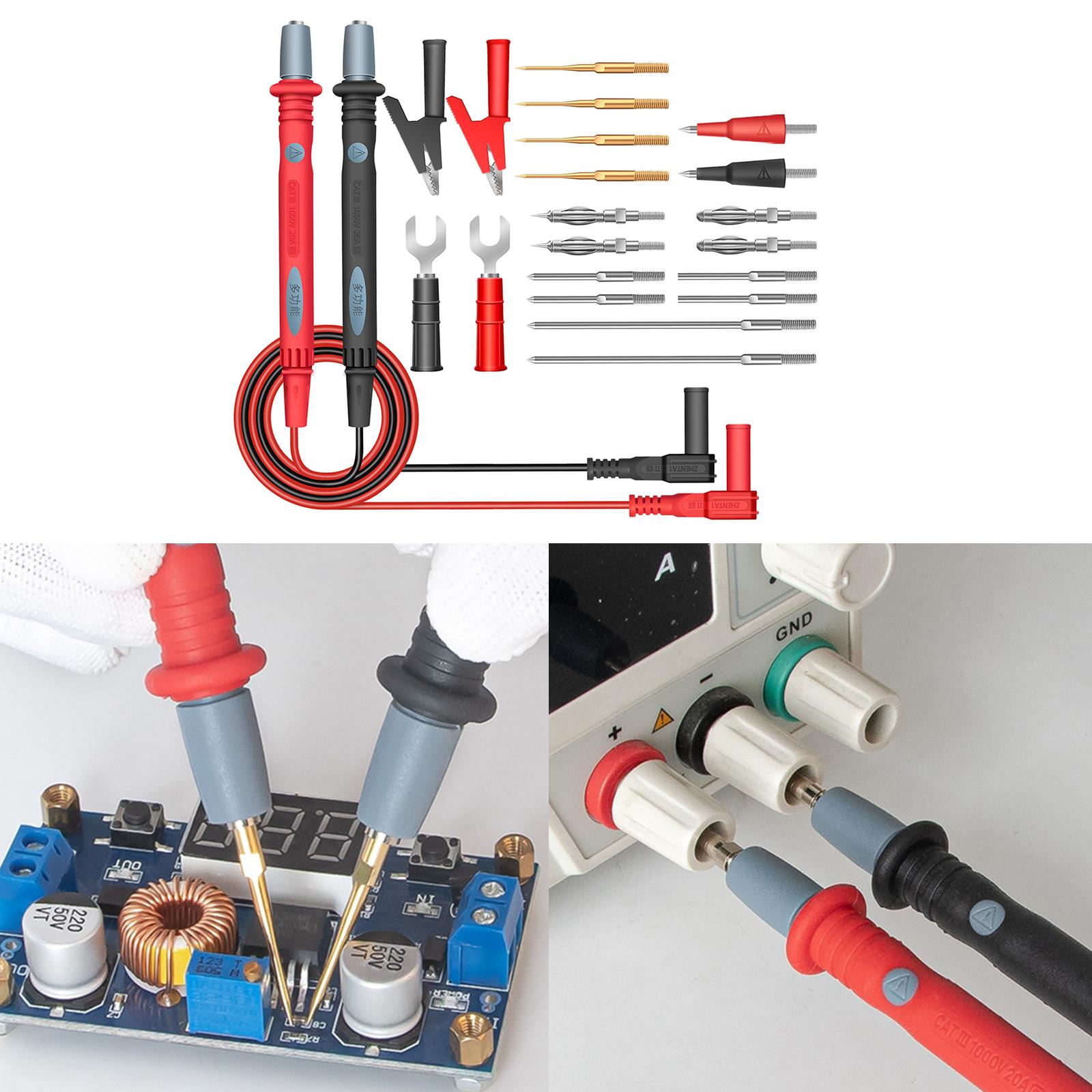 22 in 1 Electronic Test Leads Kit, Digital Multimeter Leads, with Alligator Clips ,Replaceable Probes Tips ,Accs Kit for Digital Multi Meter