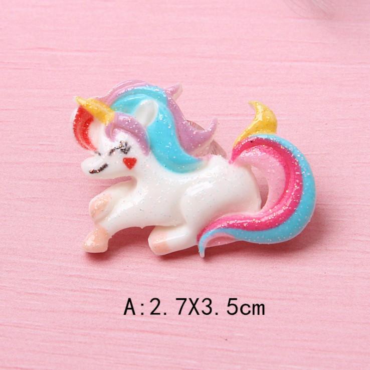 Charm kỳ lân Unicorn nhũ bạc cho các bạn làm trang trí vỏ điện thoại, Jibbitz, DIY