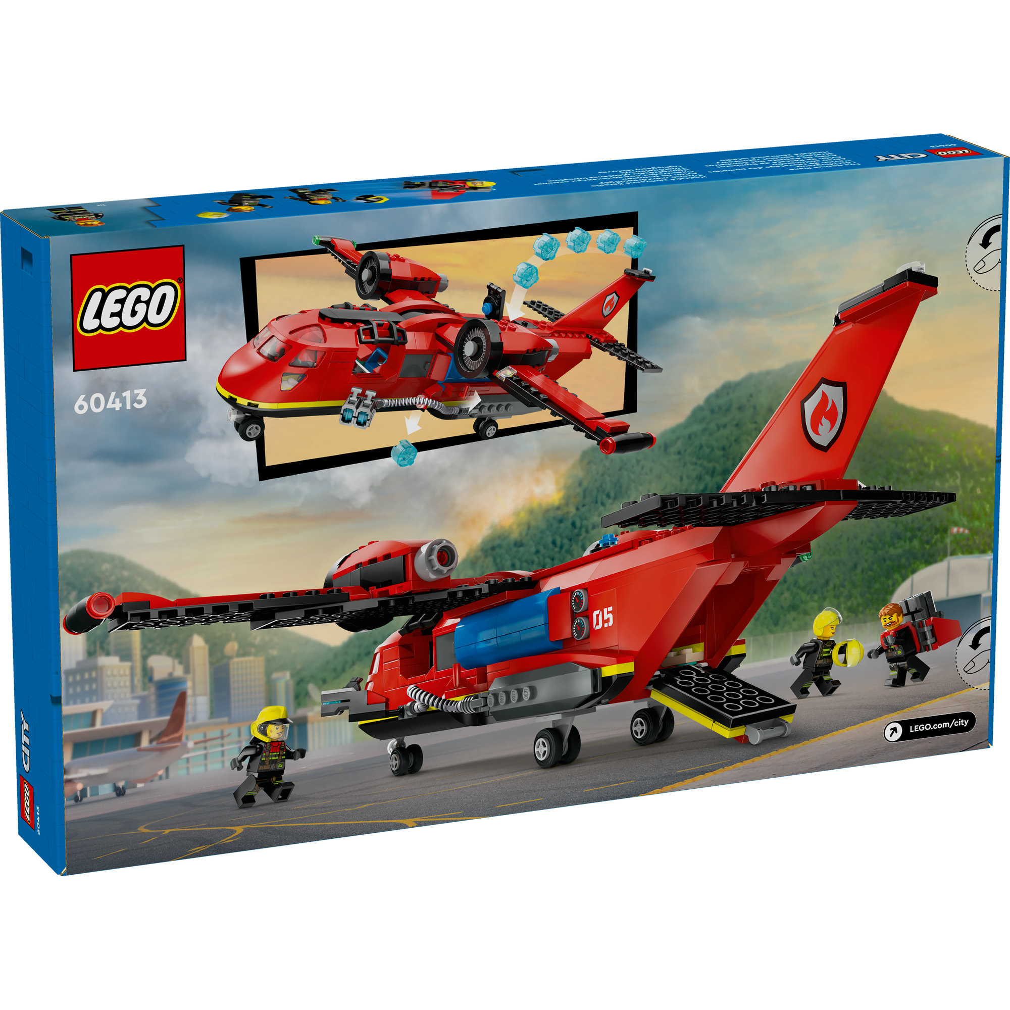 LEGO CITY 60413 Đồ chơi lắp ráp Máy bay cứu hỏa (478 chi tiết)