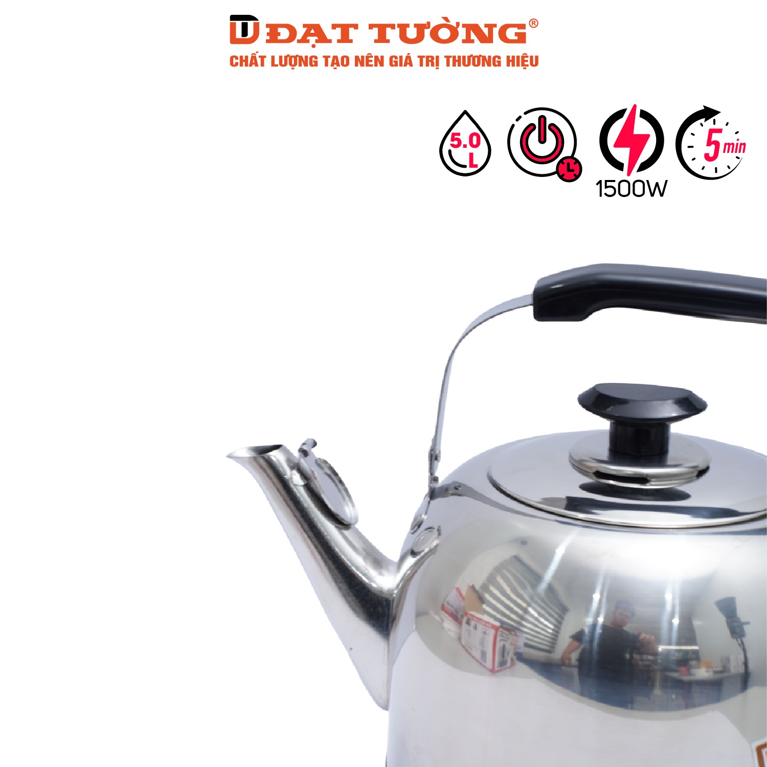 ẤM ĐIỆN ĐẾ LIỀN 4L ĐẠT TƯỜNG DTDL-09 - Hàng Chính Hãng