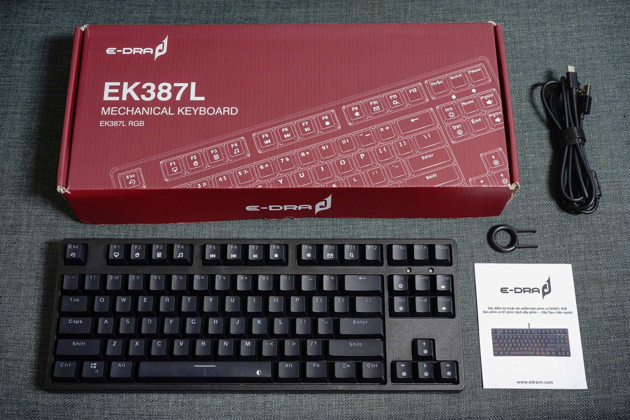 Bàn phím chơi game cơ E-DRA EK387L RGB - Hàng Chính Hãng